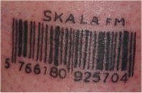 Bjarne vandt en Skala FM stregkode-tattovering